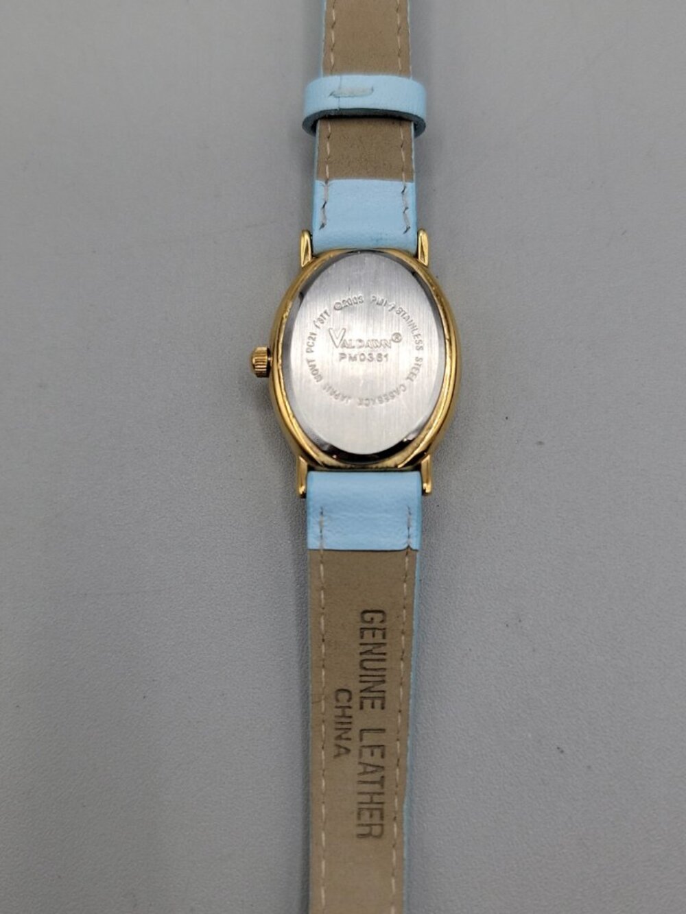 Valdawn Precious Moments 2003 Quartz Watch Rhinestone Bezel 7" Leather Band 22mm - Picture 12 of 15